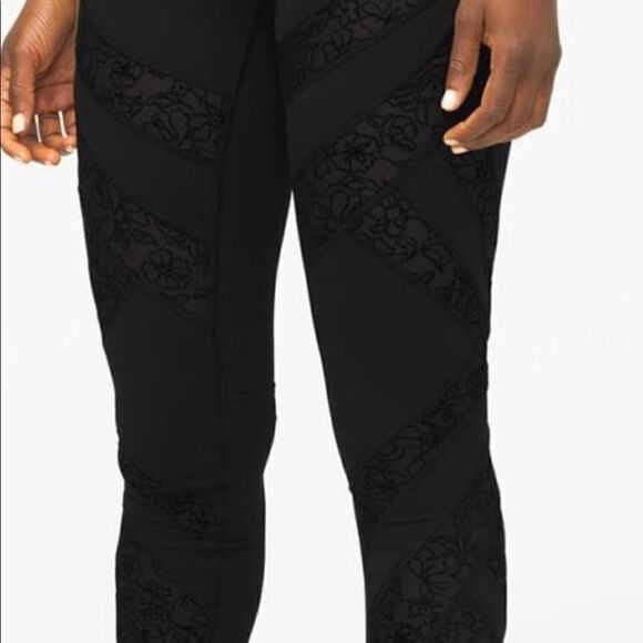 RARE Lululemon wunder under HR tight flocked mesh floral scatter LW5CA4S - Picture 3 of 7